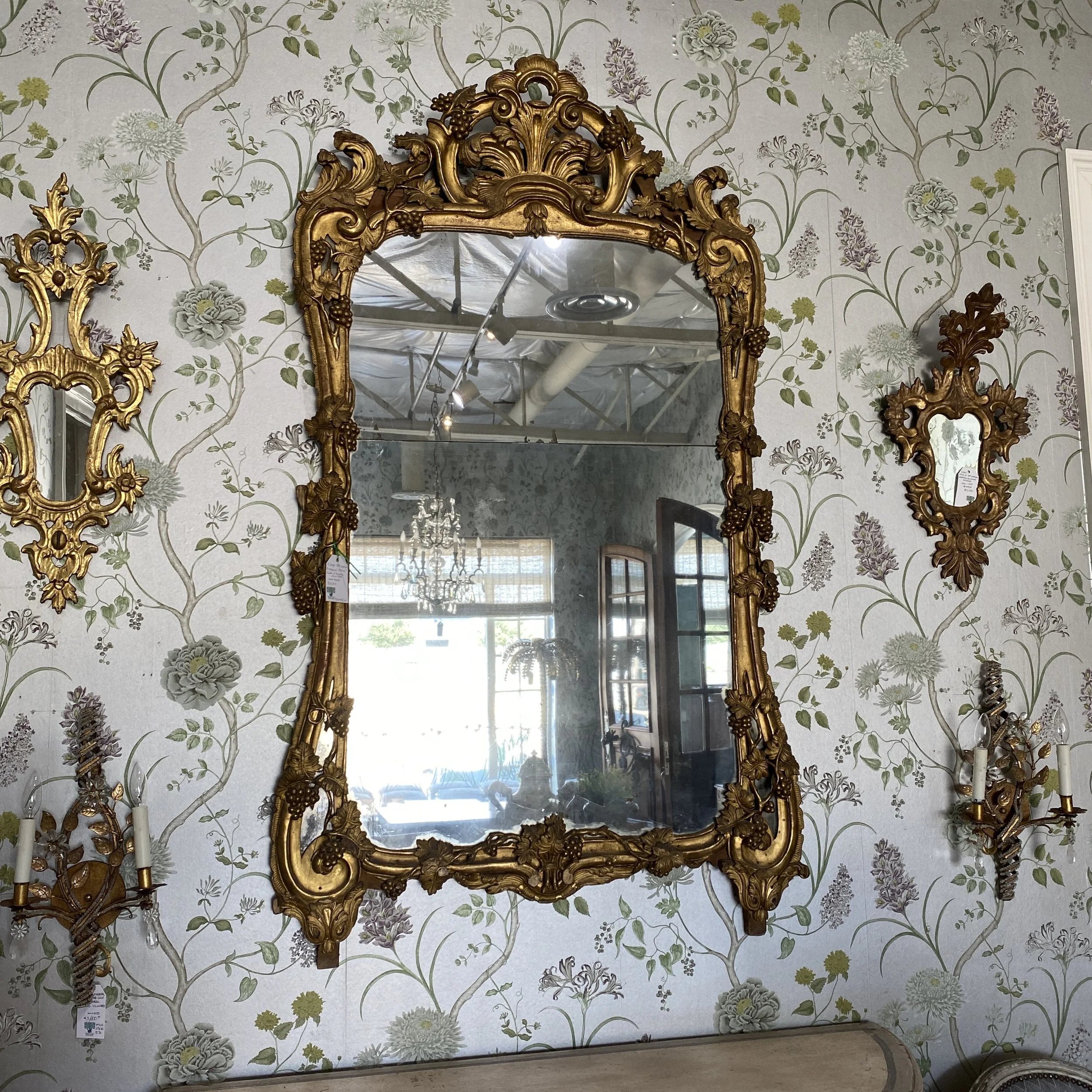 フランスミラー France mirror 希少アンティークグリーン 1点のみ フランスミラー France mirror 希少アンティークグリーン 1点のみ